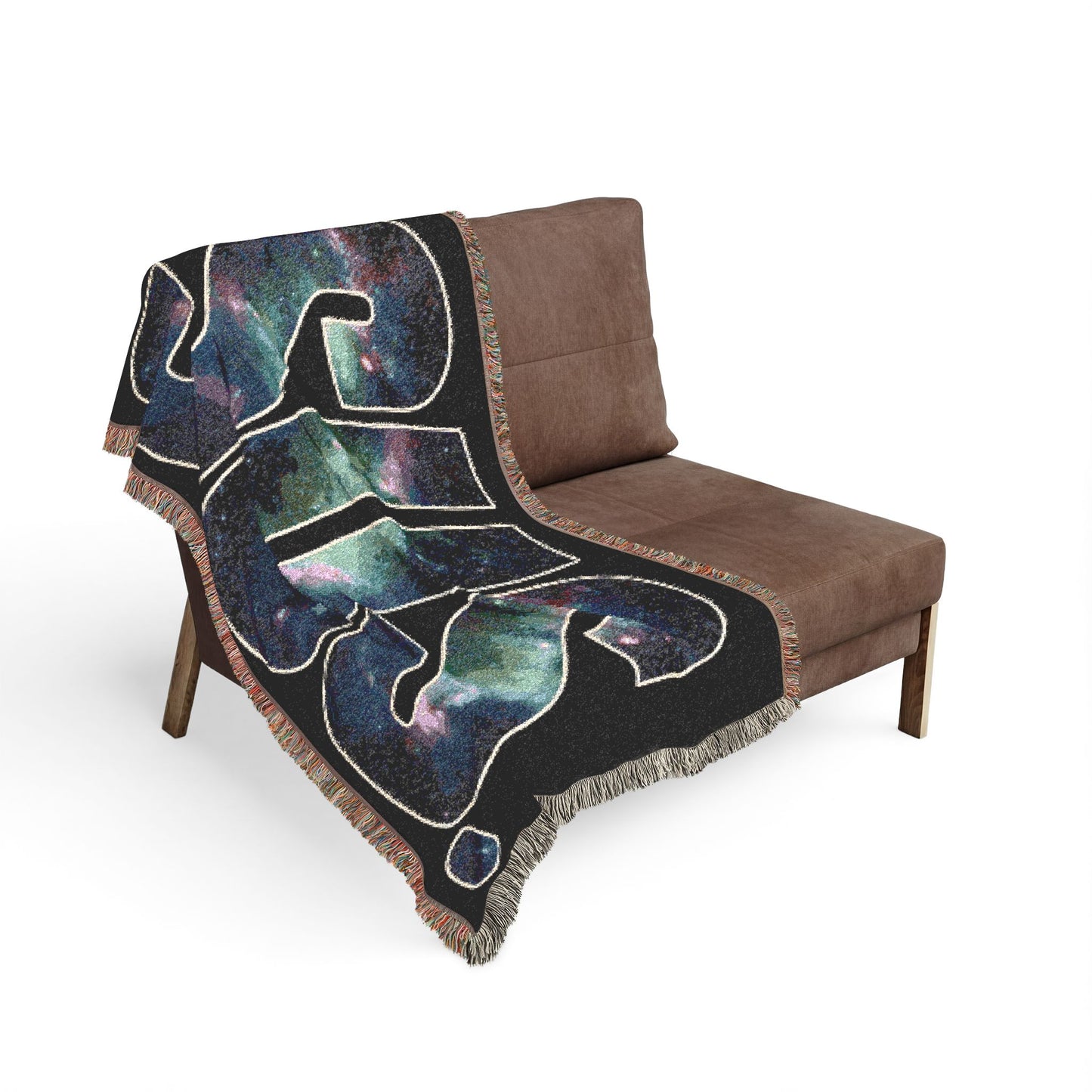 SUS. Galaxy Woven Blanket — Space Lettering Throw for Teens & Cozy Rooms